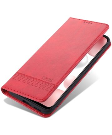AZNS Xiaomi Mi 11 Hoesje Portemonnee Book Case Kunstleer Rood Hoesjes