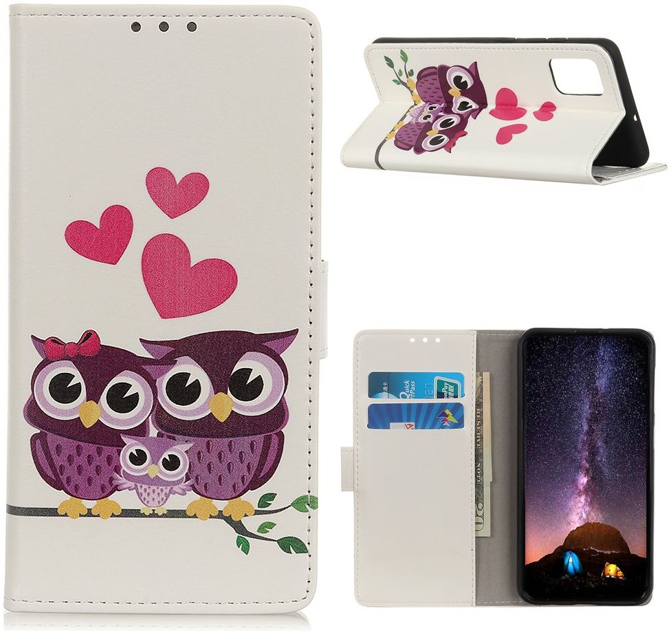 Xiaomi Redmi 9T Hoesje Portemonnee Book Case met Uilen Print afbeelding 4