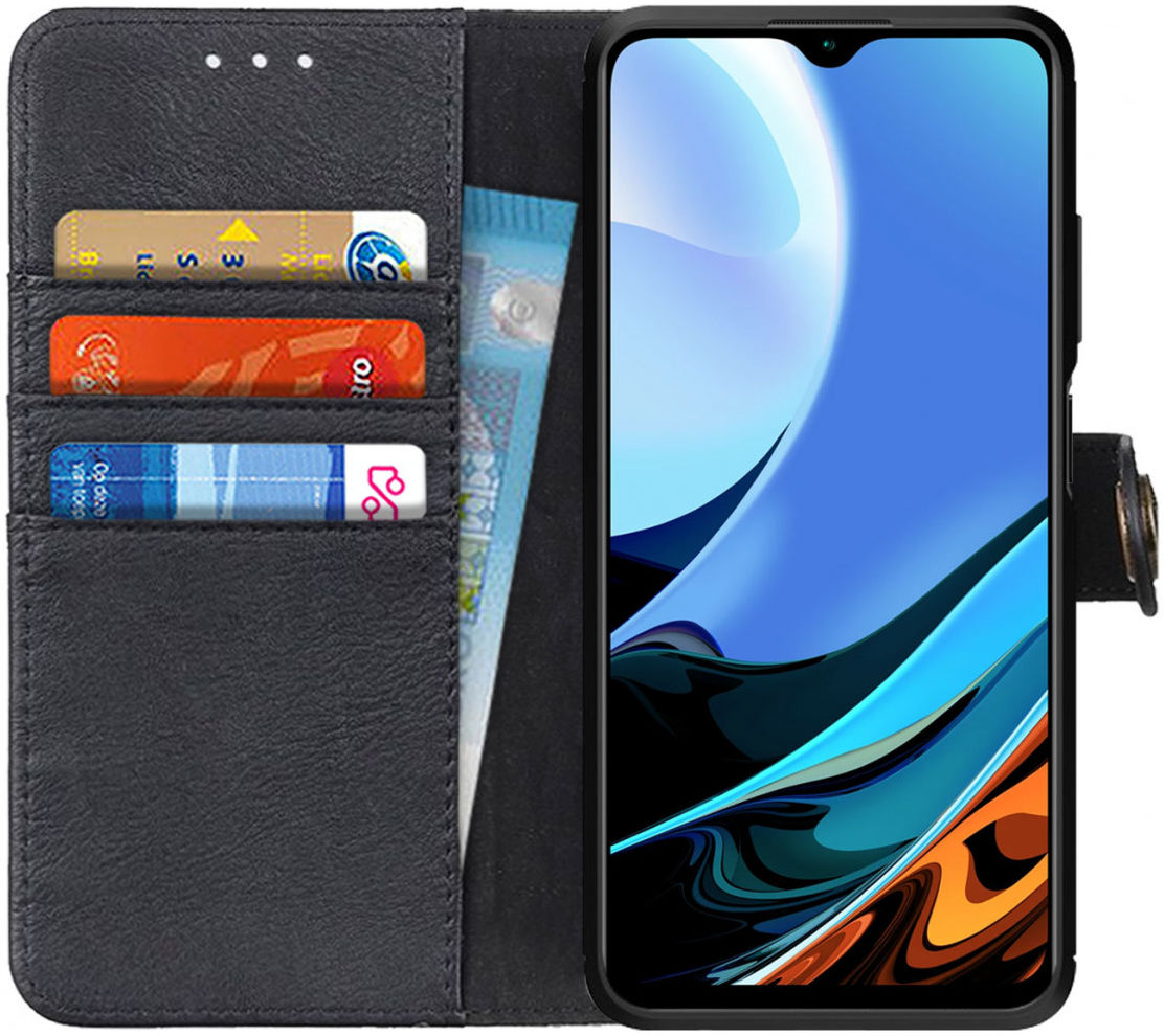 KHAZNEH Xiaomi Redmi 9T Hoesje Portemonnee Book Case Zwart afbeelding 1