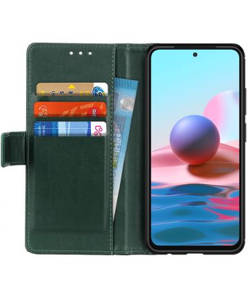Xiaomi Redmi Note 10 / 10S Hoesje Wallet Book Case Kunstleer Groen Hoesjes