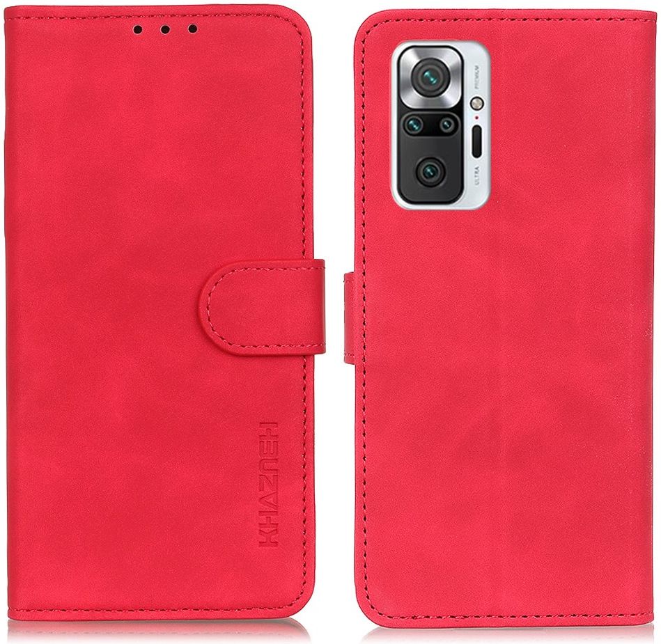 KHAZNEH Xiaomi Redmi Note 10 Pro Hoesje Retro Wallet Book Case Rood afbeelding 4