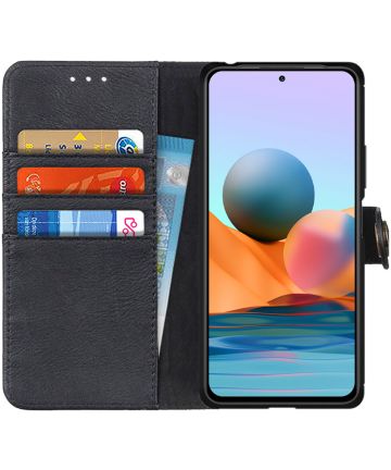 KHAZNEH Xiaomi Redmi Note 10 Pro Hoesje Portemonnee Book Case Zwart Hoesjes