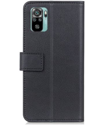 Xiaomi Redmi Note 10 / 10S Hoesje Wallet Book Case met Stand Zwart Hoesjes