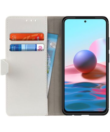 Xiaomi Redmi Note 10 / 10S Hoesje Wallet Book Case met Stand Wit Hoesjes