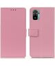 Xiaomi Redmi Note 10 / 10S Hoesje Wallet Book Case met Stand Roze