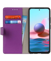 Xiaomi Redmi Note 10 / 10S Hoesje Wallet Book Case met Stand Paars