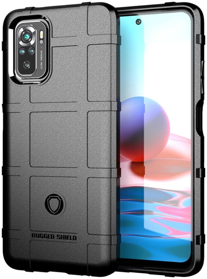 Xiaomi Redmi Note 10 / 10S Hoesje Rugged Shield Back Cover Zwart afbeelding 1