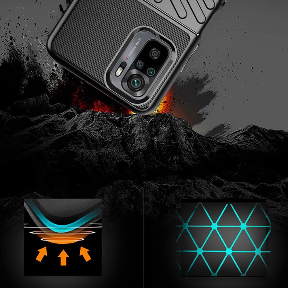 Xiaomi Redmi Poco M5s / Note 10(S) Hoesje TPU Thunder Design Back Cover Zwart afbeelding 6