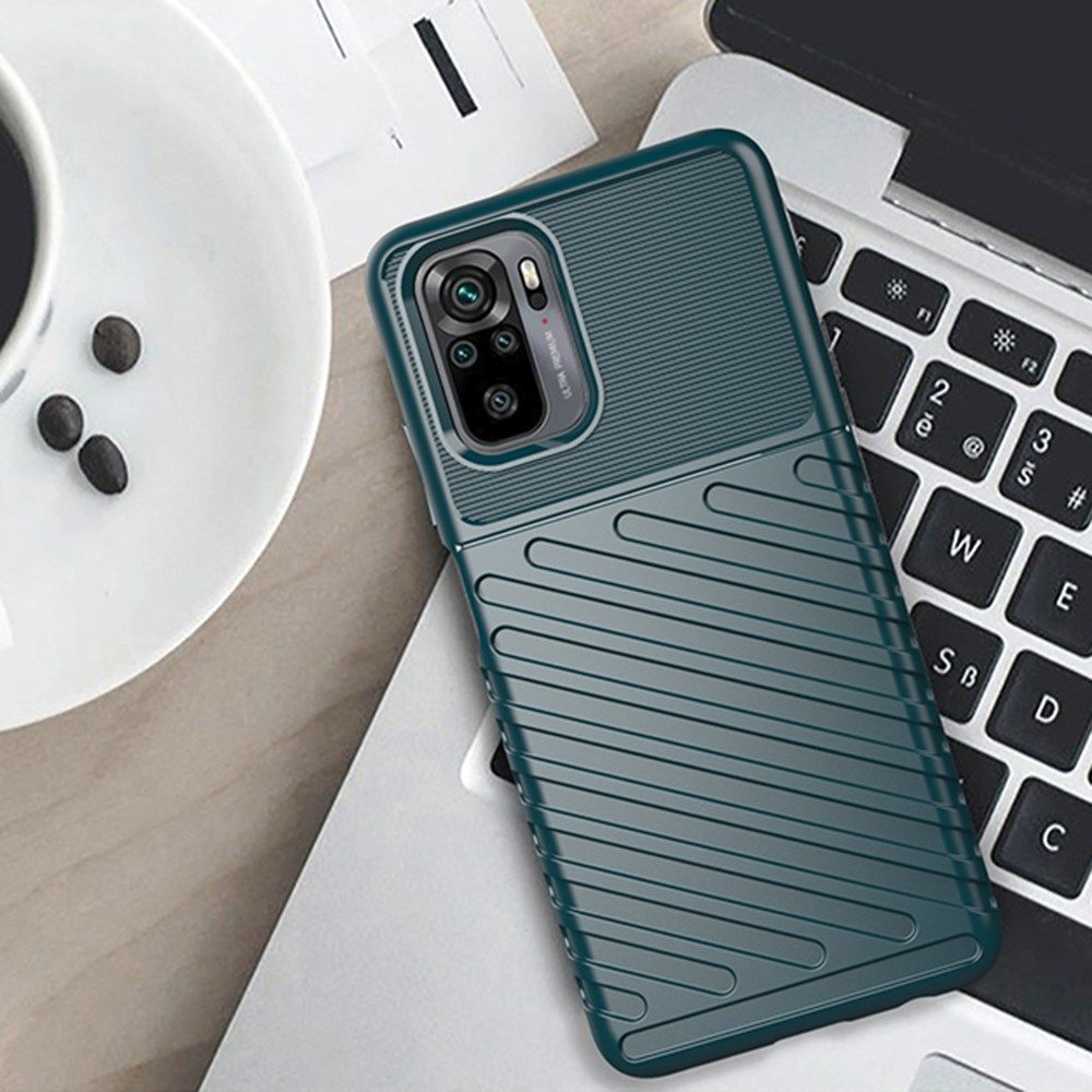 Xiaomi Redmi Note 10 / 10S Hoesje TPU Thunder Design Back Cover Groen afbeelding 2