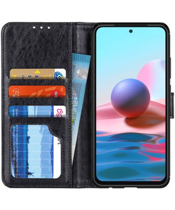 Xiaomi Redmi Note 10 / 10S Hoesje Wallet Book Case Zwart Hoesjes