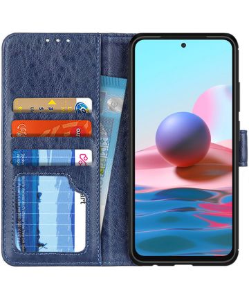 Xiaomi Redmi Note 10 / 10S Hoesje Wallet Book Case Blauw Hoesjes