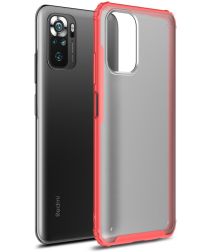 Xiaomi Redmi Note 10 / 10S Hoesje Hybride Mat Transparant Rood