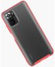 Xiaomi Redmi Note 10 / 10S Hoesje Hybride Mat Transparant Rood