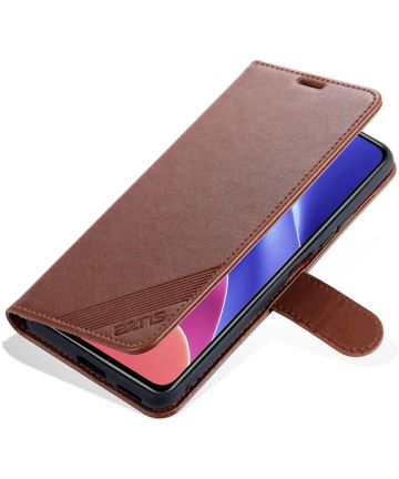 AZNS Xiaomi Poco F3 / Mi 11i Hoesje Wallet Book Case Kunstleer Bruin Hoesjes
