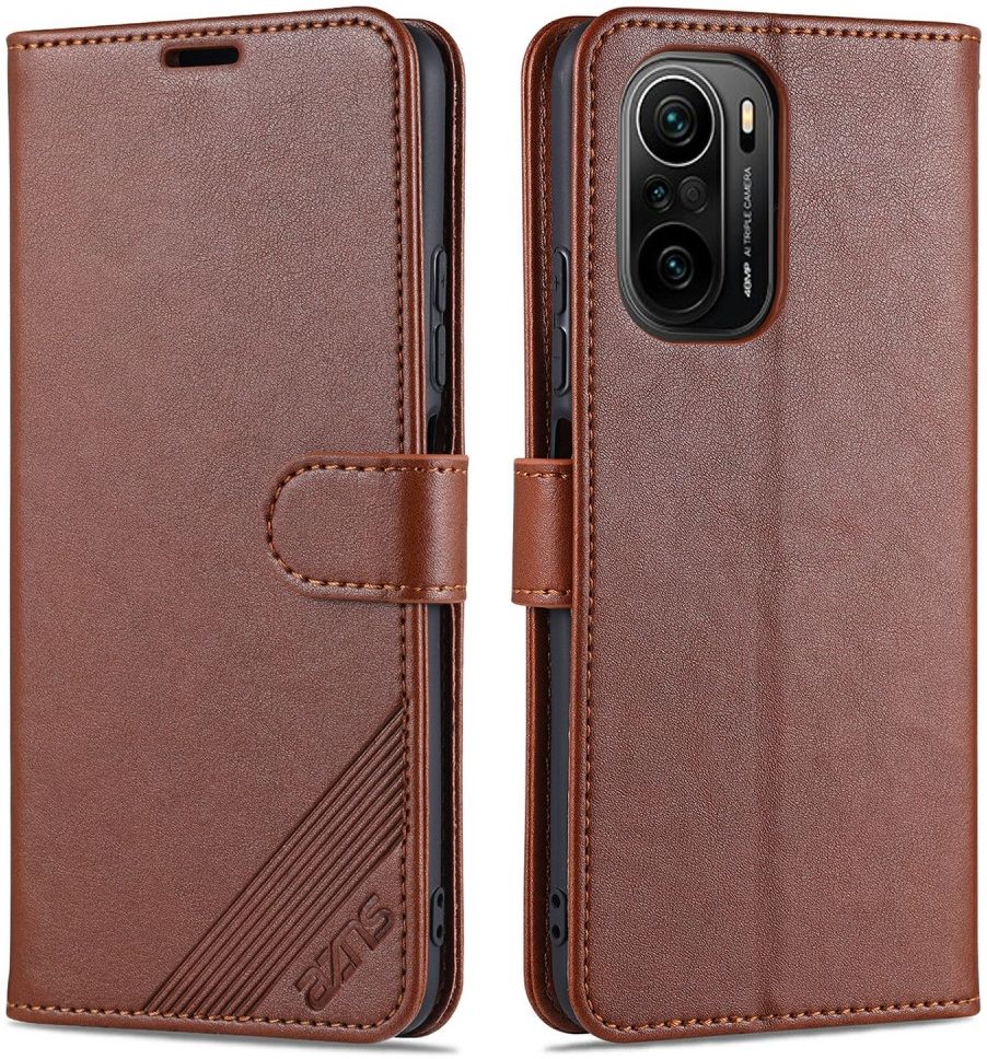 AZNS Xiaomi Poco F3 / Mi 11i Hoesje Wallet Book Case Kunstleer Bruin afbeelding 7