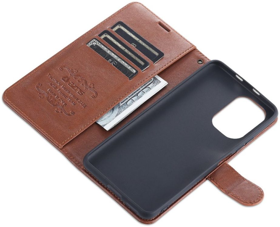 AZNS Xiaomi Poco F3 / Mi 11i Hoesje Wallet Book Case Kunstleer Bruin afbeelding 5