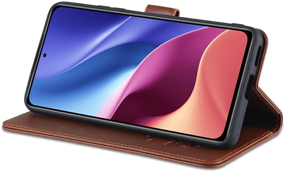 AZNS Xiaomi Poco F3 / Mi 11i Hoesje Wallet Book Case Kunstleer Bruin afbeelding 9