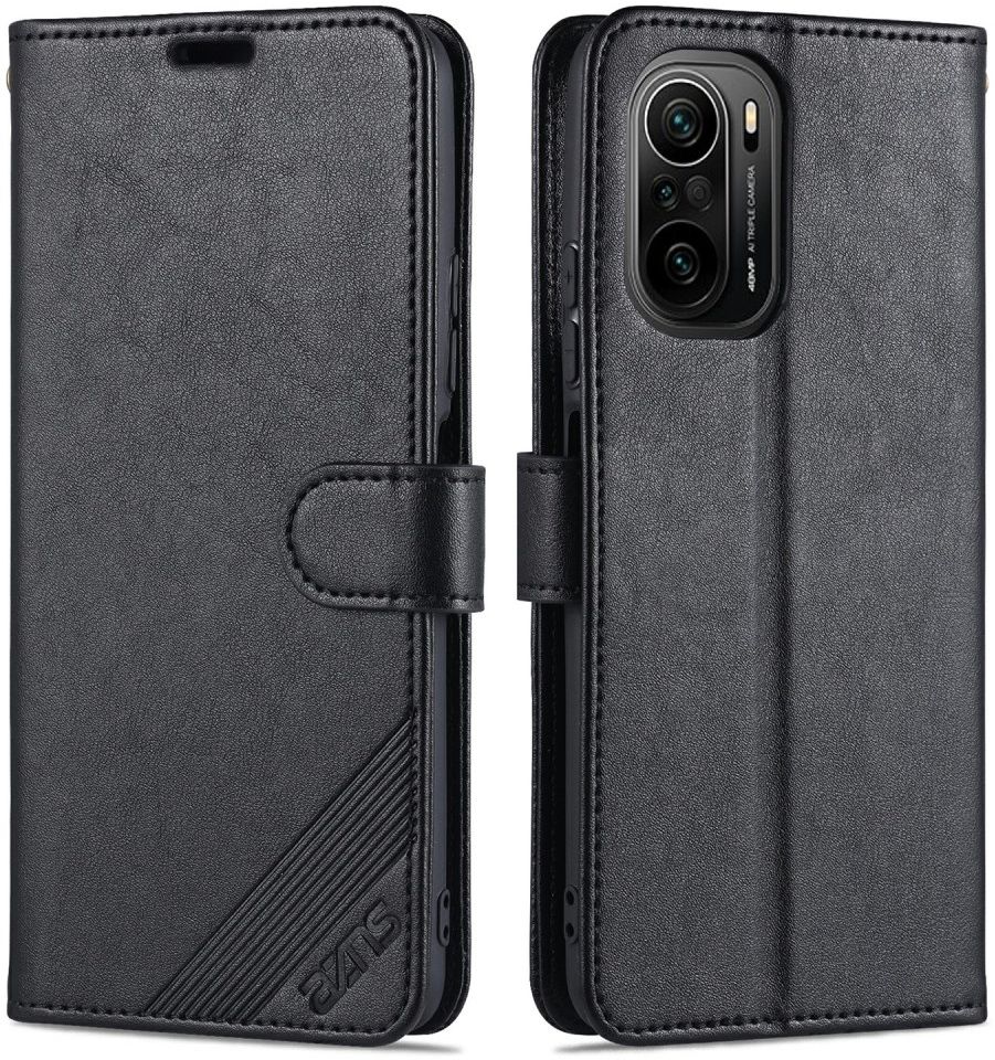 AZNS Xiaomi Poco F3 / Mi 11i Hoesje Wallet Book Case Kunstleer Zwart afbeelding 5