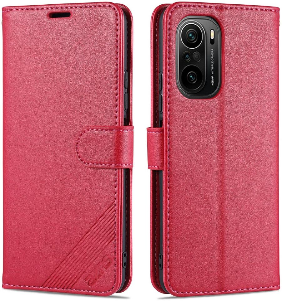 AZNS Xiaomi Poco F3 / Mi 11i Hoesje Wallet Book Case Kunstleer Rood afbeelding 5