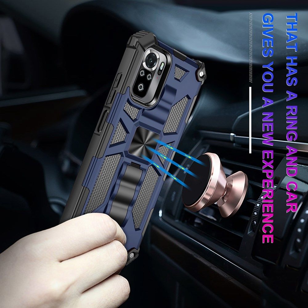 Xiaomi Redmi Poco M5s / Note 10(S) Hoesje met Metalen Kickstand Blauw afbeelding 4