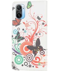 Xiaomi Poco F3 / Mi 11i Hoesje Portemonnee Book Case Vlinder Print