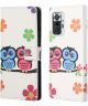 Xiaomi Redmi Note 10 Pro Hoesje Portemonne Book Case Uilen Print