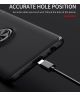 Xiaomi Redmi Note 10 / 10S Hoesje Metalen Ring Kickstand Zwart