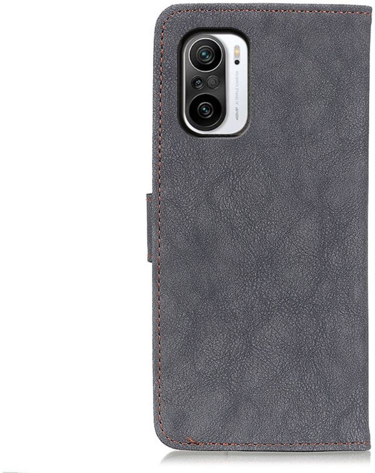 Xiaomi Poco F3 / Mi 11i Hoesje Portemonnee Drukknoop Sluiting Zwart afbeelding 6