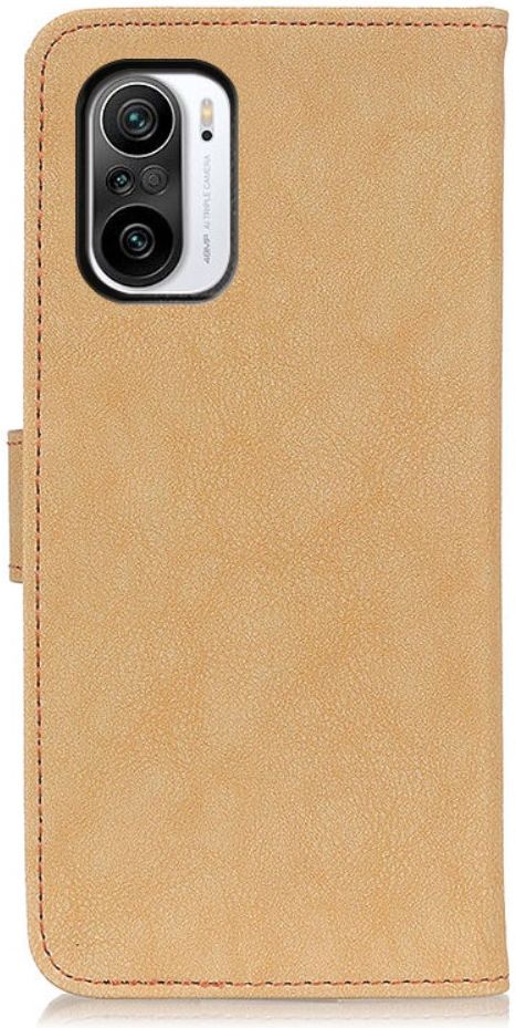 Xiaomi Poco F3 / Mi 11i Hoesje Portemonnee Drukknoop Sluiting Khaki afbeelding 6