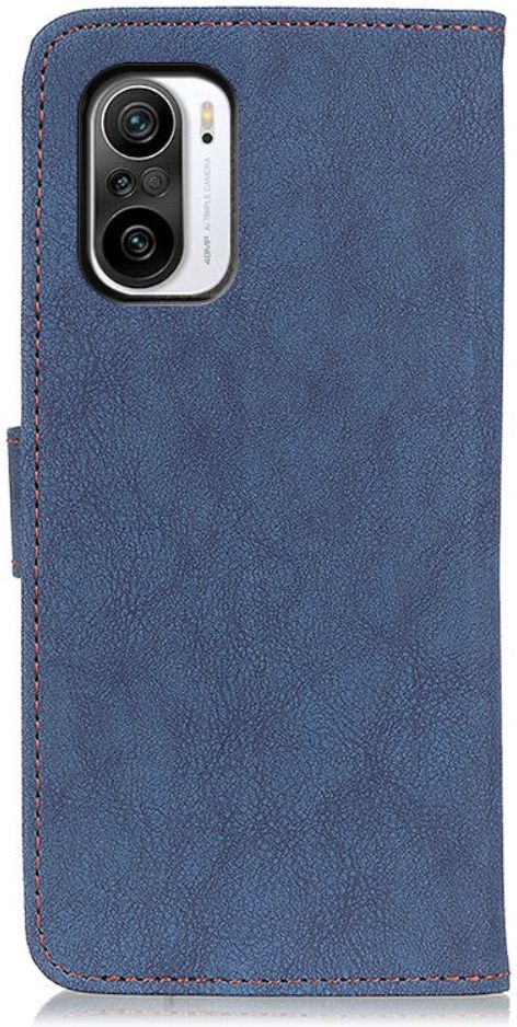 Xiaomi Poco F3 / Mi 11i Hoesje Portemonnee Drukknoop Sluiting Blauw afbeelding 6