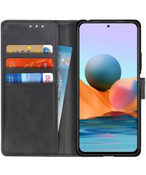 Xiaomi Redmi Note 10 Pro Hoesje Portemonnee Book Case Kunstleer Zwart