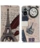Xiaomi Redmi Note 10 / 10S Hoesje Portemonnee met Eiffeltoren Print