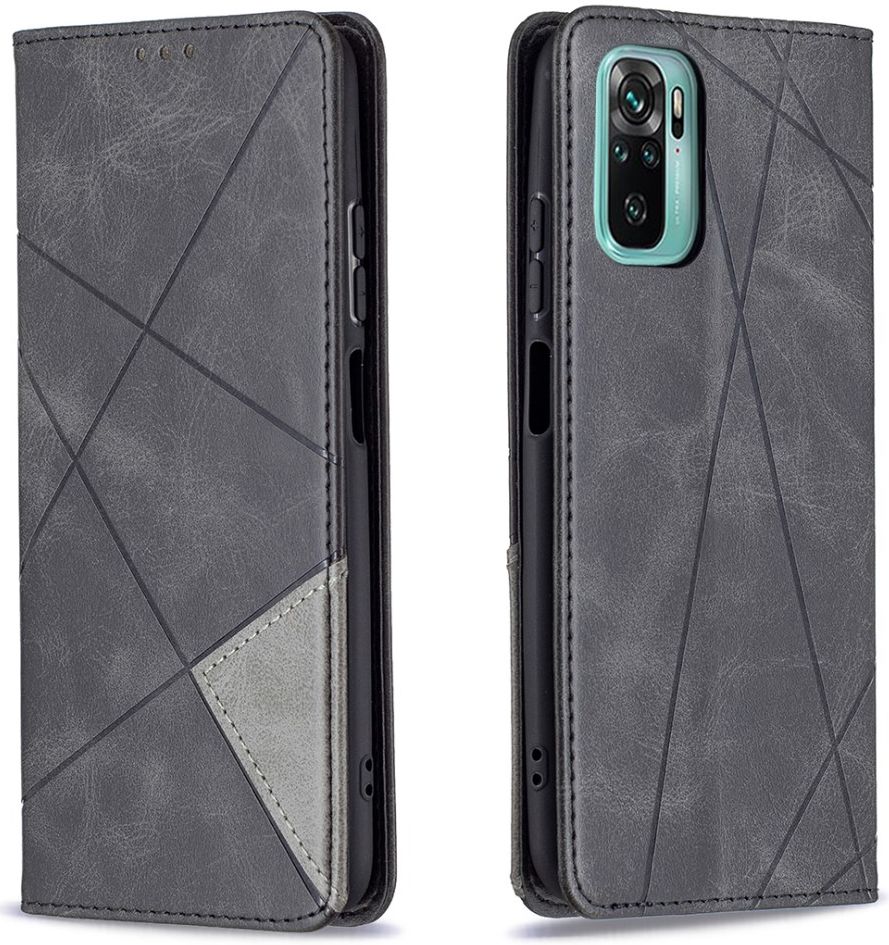 Xiaomi Redmi Poco M5s / Note 10(S) Hoesje Portemonnee Book Case Geometrie Zwart afbeelding 3