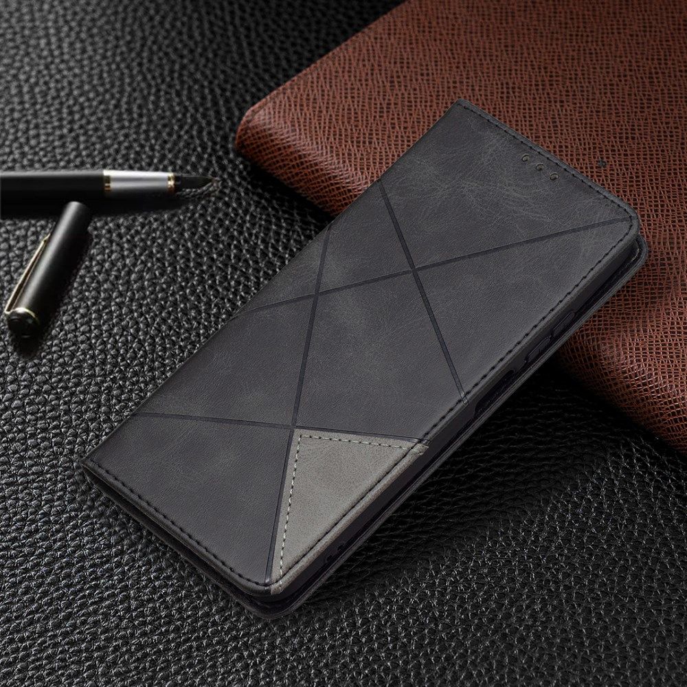 Xiaomi Redmi Poco M5s / Note 10(S) Hoesje Portemonnee Book Case Geometrie Zwart afbeelding 7