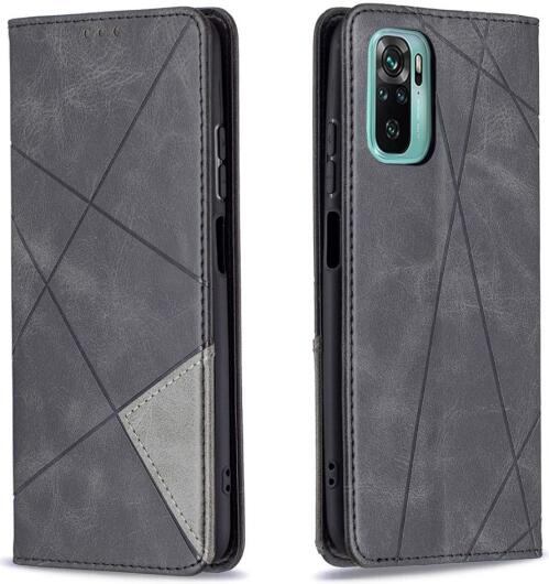 Xiaomi Redmi Poco M5s / Note 10(S) Hoesje Portemonnee Book Case Geometrie Zwart afbeelding 3