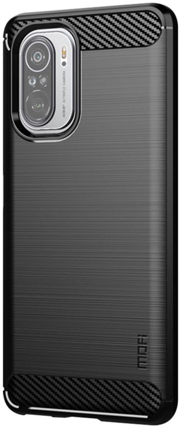 MOFI Xiaomi Poco F3 / Mi 11i Hoesje Geborsteld TPU Back Cover Zwart afbeelding 2