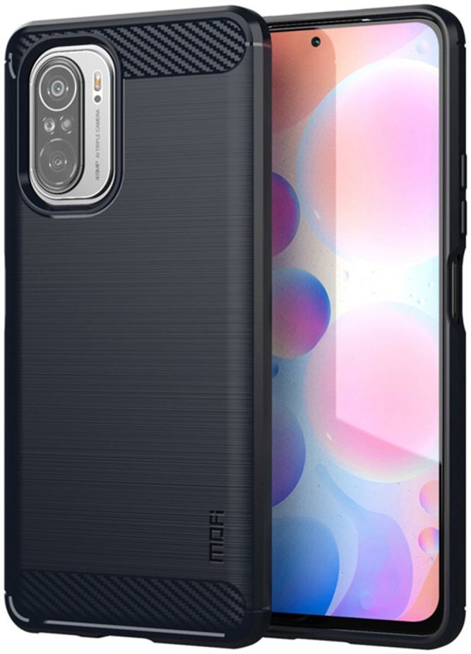MOFI Xiaomi Poco F3 / Mi 11i Hoesje Geborsteld TPU Back Cover Blauw afbeelding 1