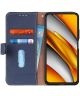 Xiaomi Poco F3 / Mi 11i Hoesje Wallet Book Case Echt Leer Blauw