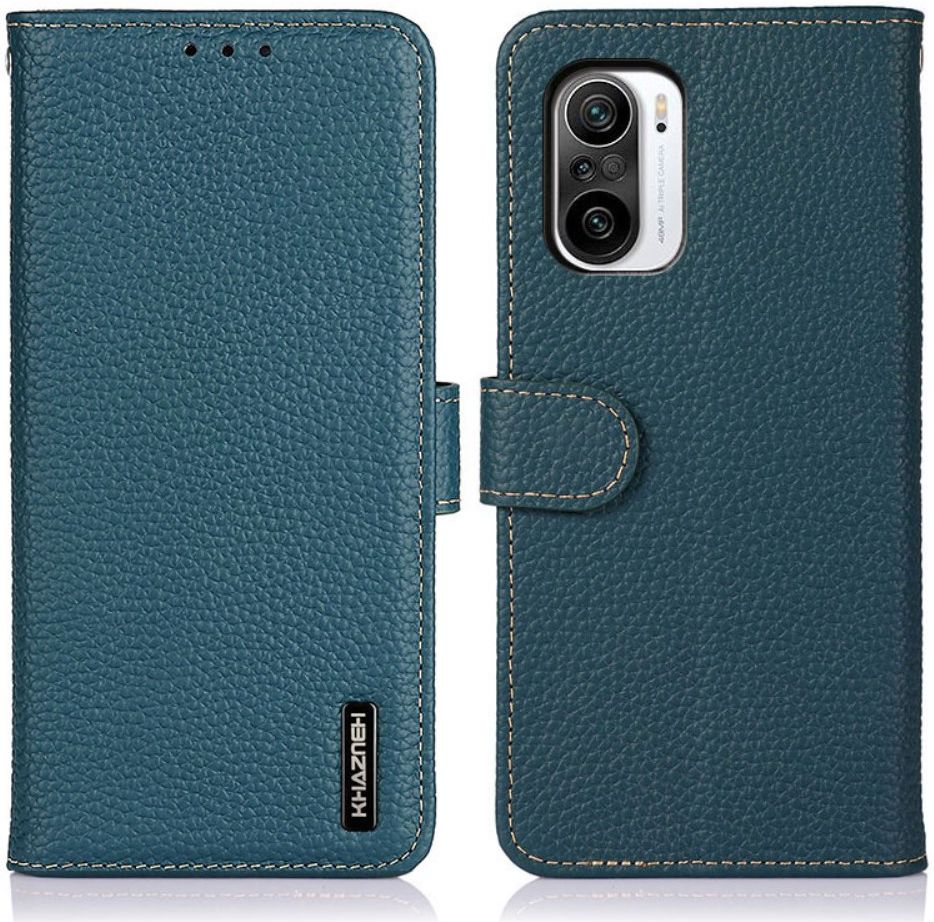 Xiaomi Poco F3 / Mi 11i Hoesje Wallet Book Case Echt Leer Groen afbeelding 3