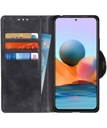 Xiaomi Redmi Note 10 Pro Hoesje Wallet Book Case Kunstleer Zwart Hoesjes