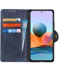 Xiaomi Redmi Note 10 Pro Hoesje Wallet Book Case Kunstleer Blauw