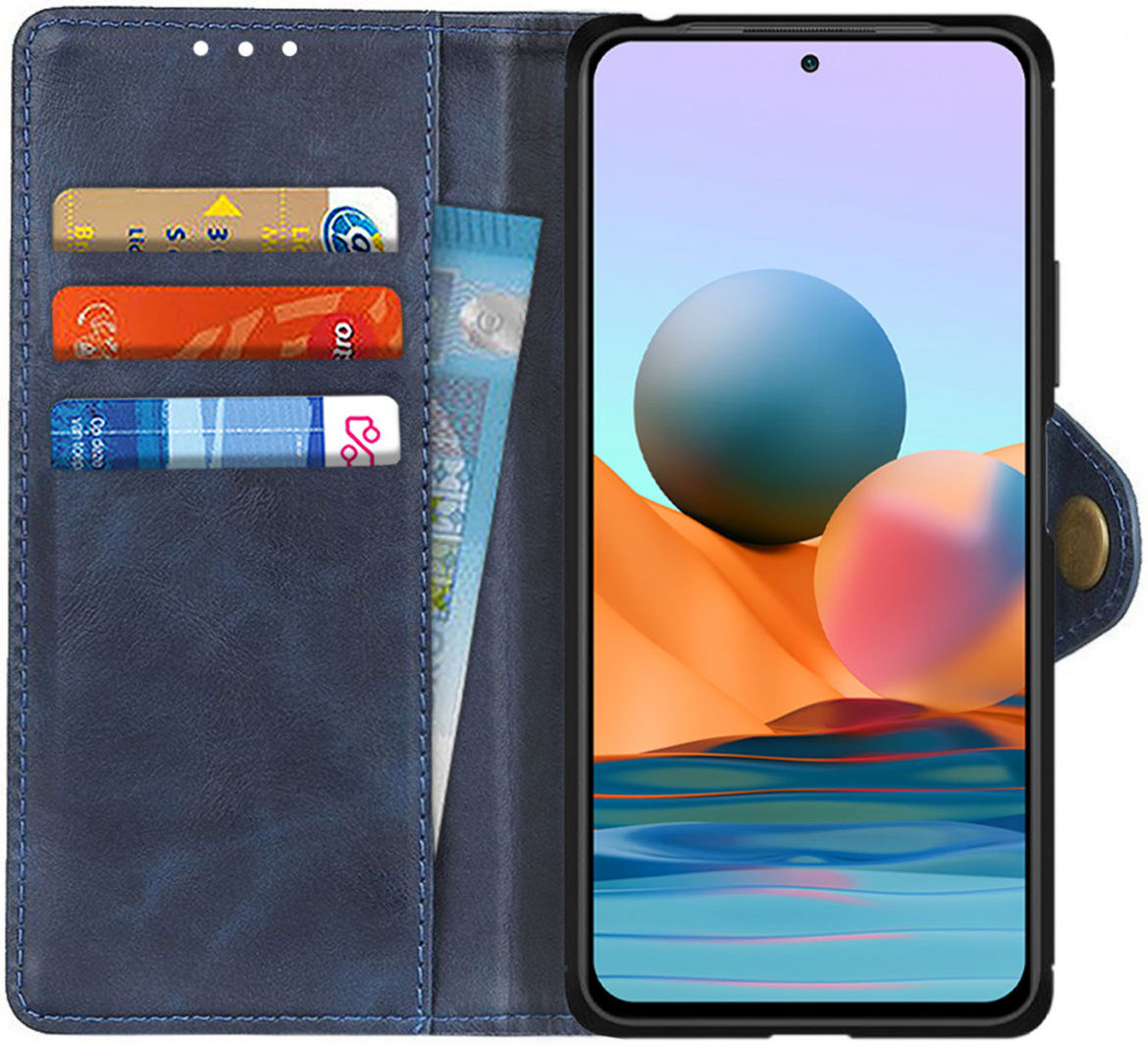 Xiaomi Redmi Note 10 Pro Hoesje Wallet Book Case Kunstleer Blauw afbeelding 1