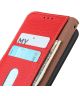 Xiaomi Redmi Note 10 Pro Hoesje Portemonnee Book Case Echt Leer Rood