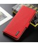 Xiaomi Redmi Note 10 Pro Hoesje Portemonnee Book Case Echt Leer Rood