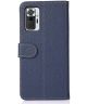 Xiaomi Redmi Note 10 Pro Hoesje Portemonnee Book Case Echt Leer Blauw