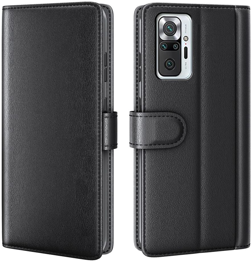 Xiaomi Redmi Note 10 Pro Hoesje Wallet Book Case Echt Leer Zwart afbeelding 2