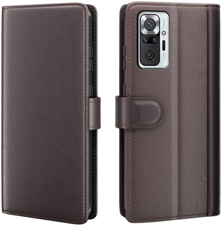 Xiaomi Redmi Note 10 Pro Hoesje Wallet Book Case Echt Leer Bruin afbeelding 2