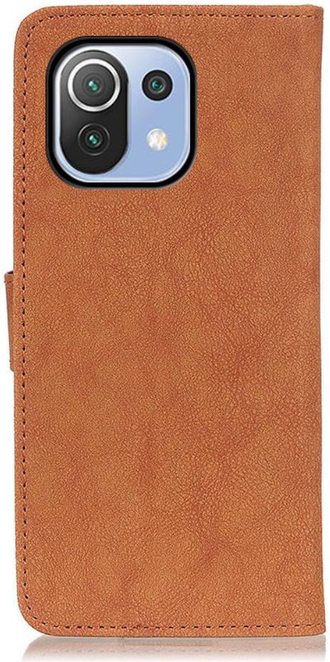 Xiaomi Mi 11 Lite 4G/5G Hoesje Portemonnee Drukknoop Sluiting Bruin afbeelding 6