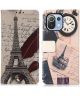 Xiaomi Mi 11 Lite 4G/5G Hoesje Portemonnee met Eiffeltoren Print