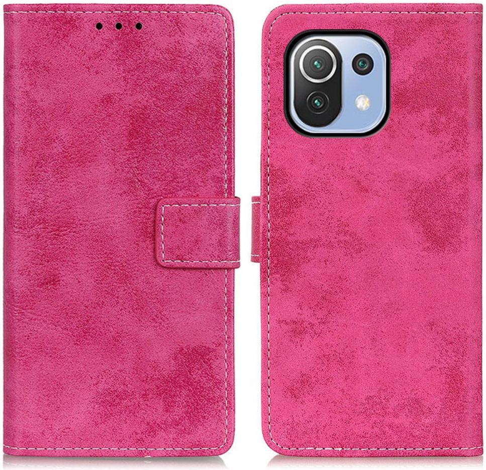 Xiaomi Mi 11 Lite 4G/5G Hoesje Vintage Book Case Wallet Roze afbeelding 5